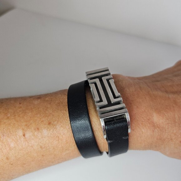 Tory Burch Fitbit Flex bracelet black strap silver tone - Picture 2 of 7